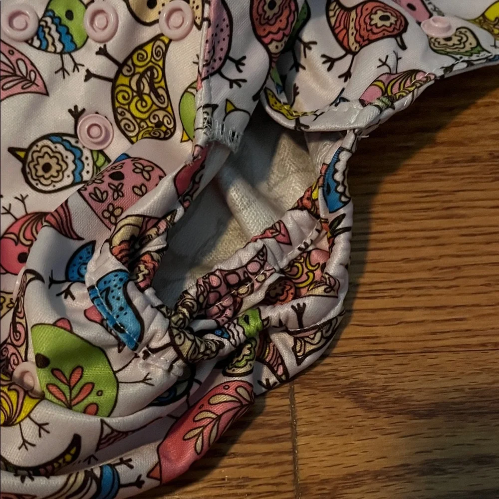 Colorful Owl Print and White Polka Dot Kids Diaper Covers